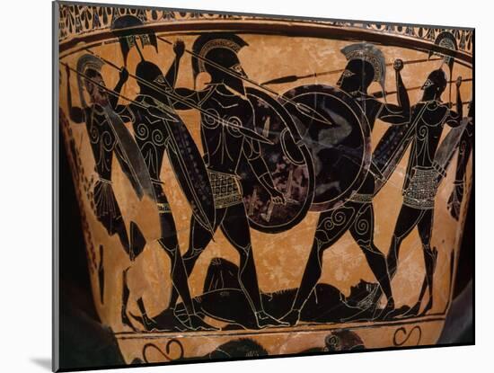 Fighting over Body of Patroclus, friend of Achilles, during Trojan War-null-Mounted Photographic Print