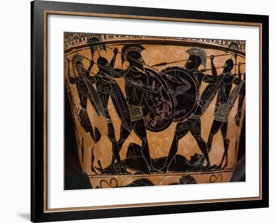 Fighting over Body of Patroclus, friend of Achilles, during Trojan War-null-Framed Photographic Print