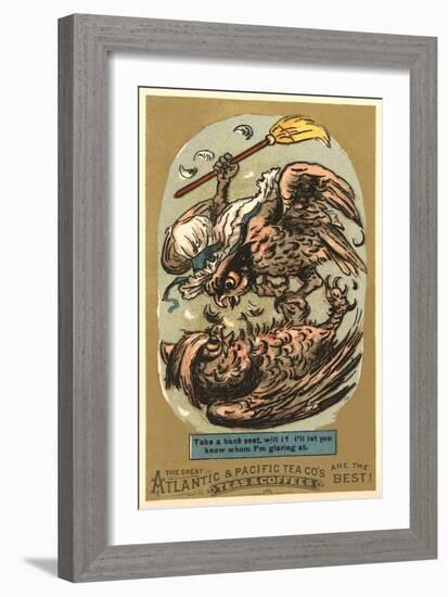 Fighting Owls-null-Framed Art Print