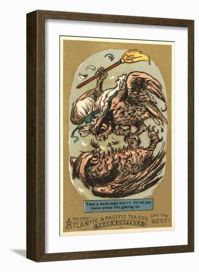 Fighting Owls-null-Framed Art Print