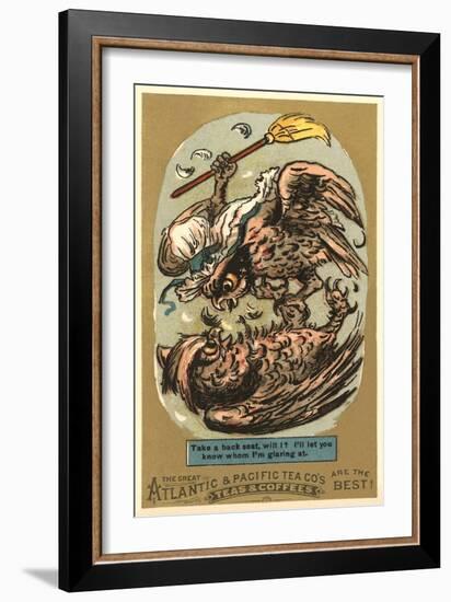 Fighting Owls-null-Framed Art Print