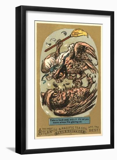 Fighting Owls-null-Framed Art Print