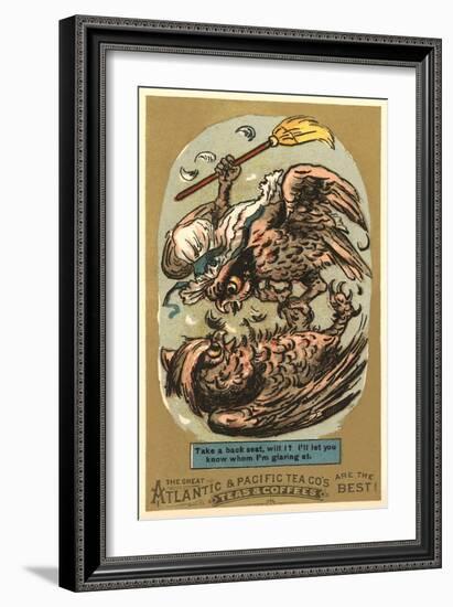 Fighting Owls-null-Framed Art Print