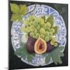 Figs and Grapes on a Plate-Jennifer Abbott-Mounted Giclee Print