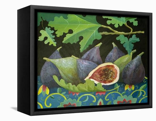 Figs on Black, 2014-Jennifer Abbott-Framed Premier Image Canvas