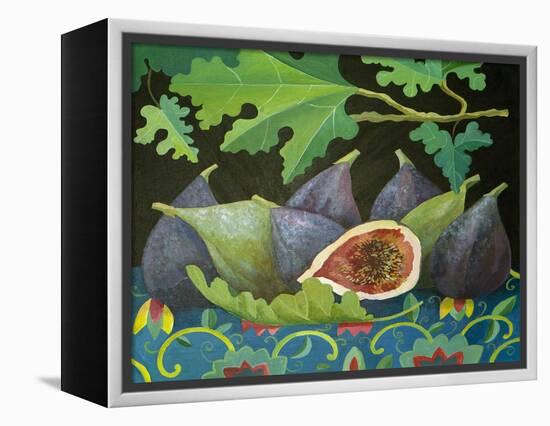 Figs on Black, 2014-Jennifer Abbott-Framed Premier Image Canvas