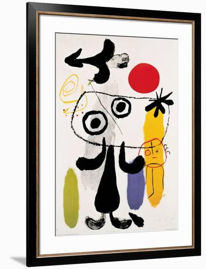 Figur Gegen Rote Sonne II, c. 1950-Joan Miro-Framed Art Print