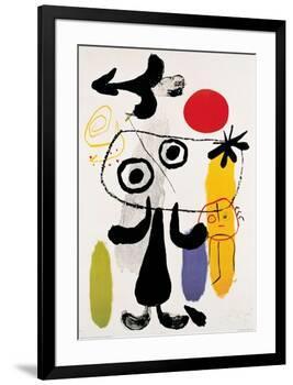 Figur Gegen Rote Sonne II, c. 1950-Joan Miro-Framed Art Print