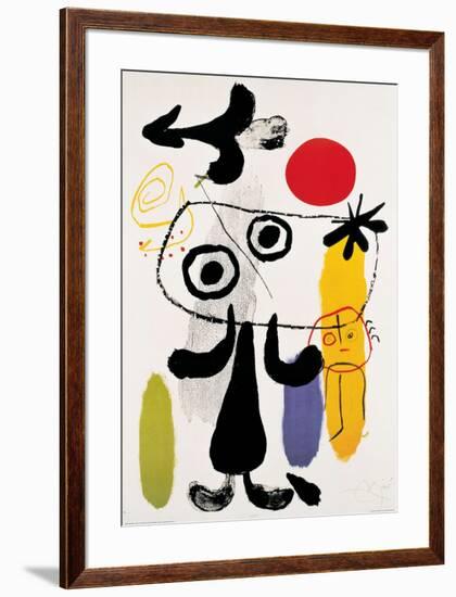 Figur Gegen Rote Sonne II, c. 1950-Joan Miro-Framed Art Print