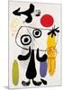 Figur Gegen Rote Sonne II, c. 1950-Joan Miro-Mounted Art Print