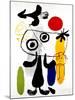 Figur Gegen Rote Sonne II, c. 1950-Joan Miro-Mounted Art Print