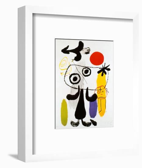 Figur Gegen Rote Sonne II, c. 1950-Joan Miro-Framed Art Print