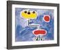 Figur Vor Roter Sonne-Joan Miro-Framed Art Print