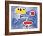 Figur Vor Roter Sonne-Joan Miro-Framed Art Print