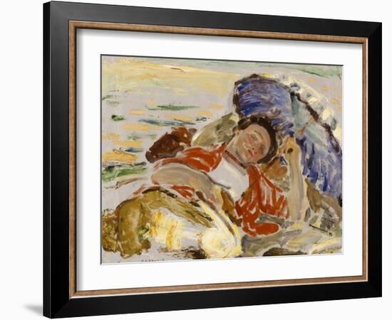 Figure at Laguna Beach 1917-Clarence Hinkle-Framed Art Print