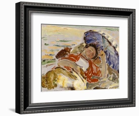 Figure at Laguna Beach 1917-Clarence Hinkle-Framed Art Print