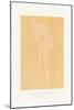 Figure Bending Forward with right Knee Raised-Auguste Rodin-Mounted Giclee Print