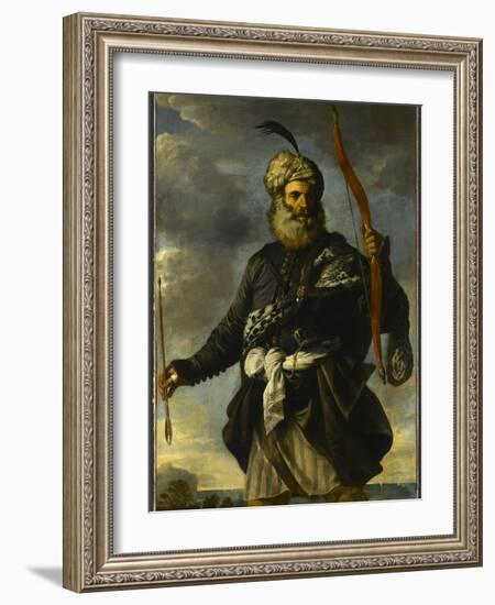 Figure de guerrier oriental tenant un arc-Pier Francesco Mola-Framed Giclee Print