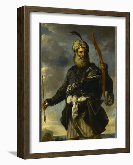 Figure de guerrier oriental tenant un arc-Pier Francesco Mola-Framed Giclee Print