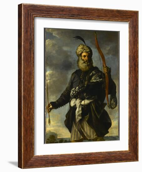 Figure de guerrier oriental tenant un arc-Pier Francesco Mola-Framed Giclee Print