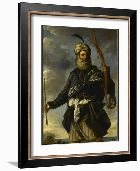 Figure de guerrier oriental tenant un arc-Pier Francesco Mola-Framed Giclee Print