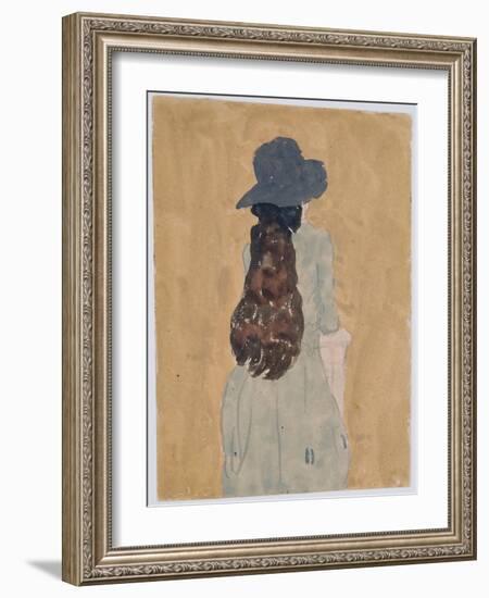 Figure in Church (Pencil & Gouache on Paper)-Gwen John-Framed Giclee Print