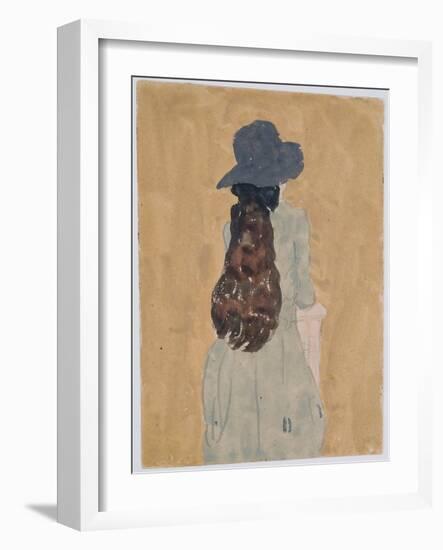 Figure in Church (Pencil & Gouache on Paper)-Gwen John-Framed Giclee Print