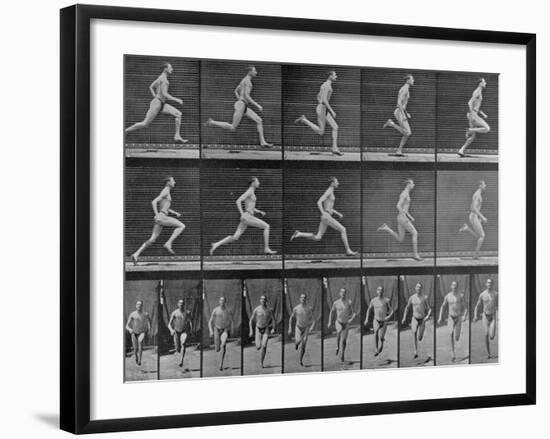 Figure in Different Running Positions-Eadweard Muybridge-Framed Photographic Print