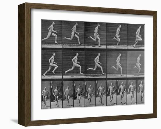 Figure in Different Running Positions-Eadweard Muybridge-Framed Photographic Print