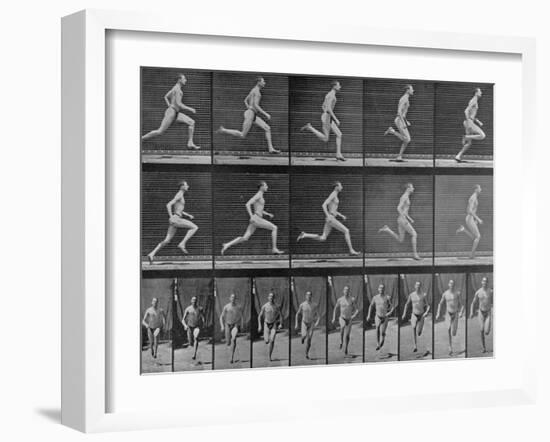 Figure in Different Running Positions-Eadweard Muybridge-Framed Photographic Print