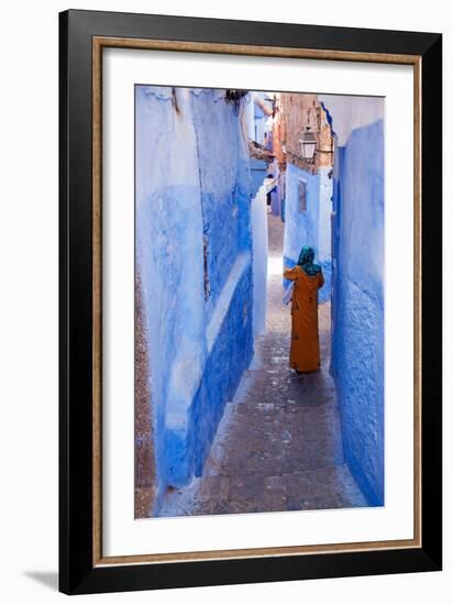 Figure in Narrow Passageway in Morocco-Steven Boone-Framed Photographic Print