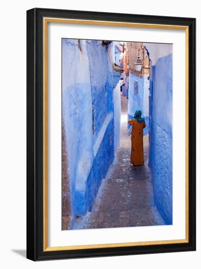 Figure in Narrow Passageway in Morocco-Steven Boone-Framed Photographic Print