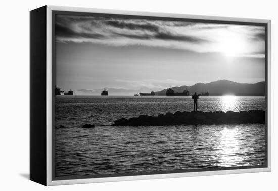 Figure in the Distance in Landscape-Sharon Wish-Framed Premier Image Canvas