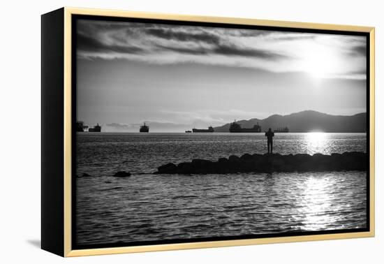 Figure in the Distance in Landscape-Sharon Wish-Framed Premier Image Canvas