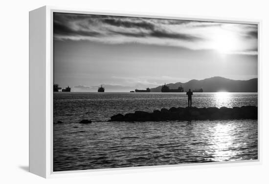 Figure in the Distance in Landscape-Sharon Wish-Framed Premier Image Canvas