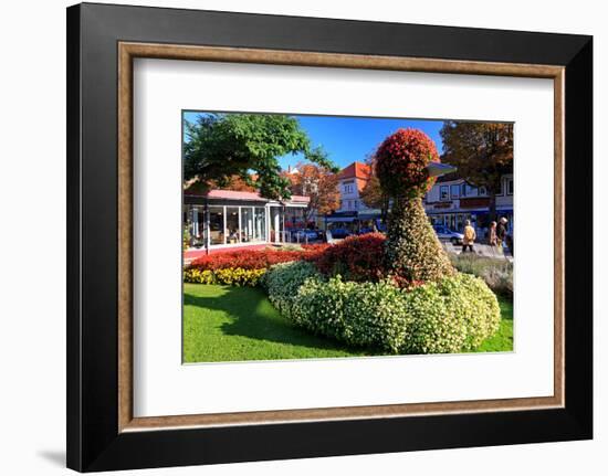 Figure made of Flowers on Bummelallee Alley, Bad Harzburg, Germany-null-Framed Art Print