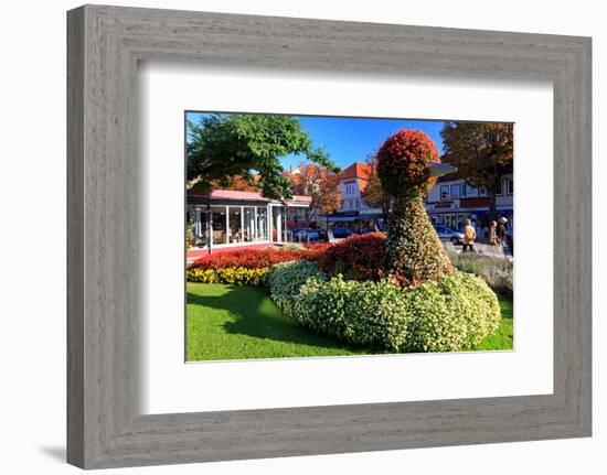 Figure made of Flowers on Bummelallee Alley, Bad Harzburg, Germany-null-Framed Art Print