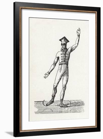 Figure of a Man Ice Skating-null-Framed Giclee Print