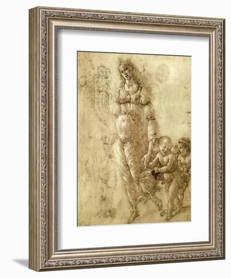 Figure of Abundance, 1485-Sandro Botticelli-Framed Giclee Print
