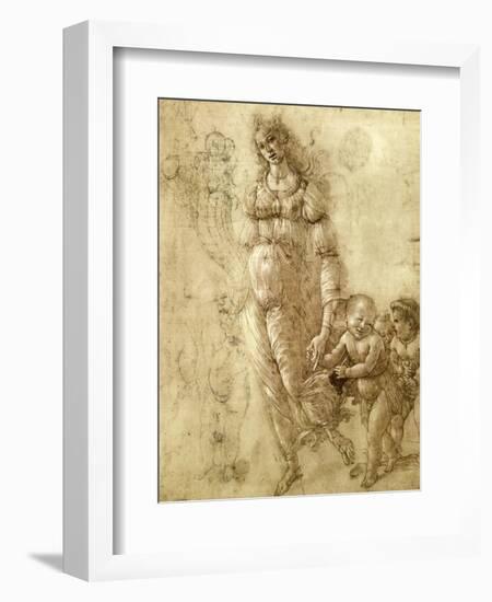 Figure of Abundance, 1485-Sandro Botticelli-Framed Giclee Print