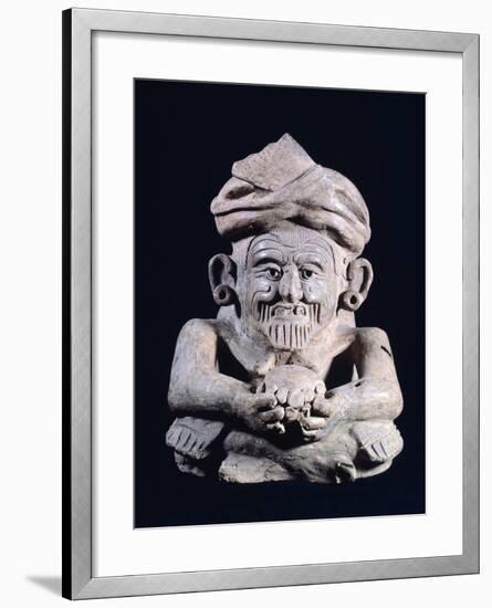 Figure of an Ancestor, Terracotta Artefact from Mexico-null-Framed Giclee Print