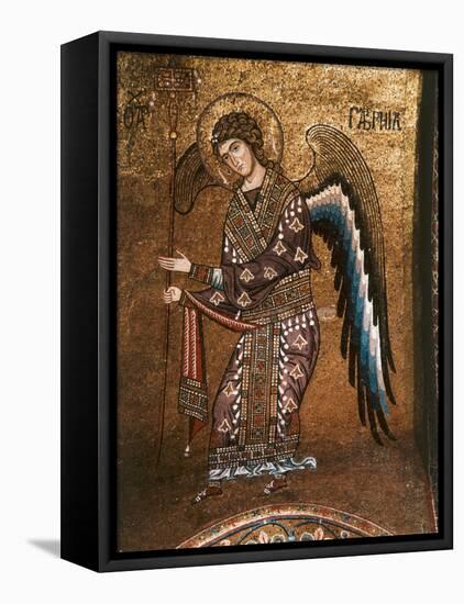 Figure of An Angel from 12th century Byzantine Mosaic on Cupola of the Martorana Church in Palermo-null-Framed Premier Image Canvas
