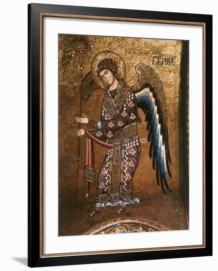 Figure of An Angel from 12th century Byzantine Mosaic on Cupola of the Martorana Church in Palermo-null-Framed Photographic Print