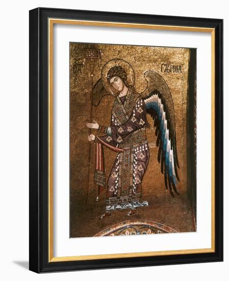 Figure of An Angel from 12th century Byzantine Mosaic on Cupola of the Martorana Church in Palermo-null-Framed Photographic Print