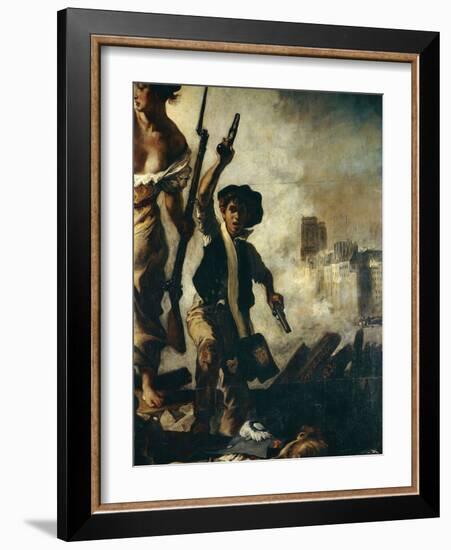 Figure of Gavroche, Detail from Liberty Leading People, 28 July 1830, C.1830-31-Eugene Delacroix-Framed Giclee Print