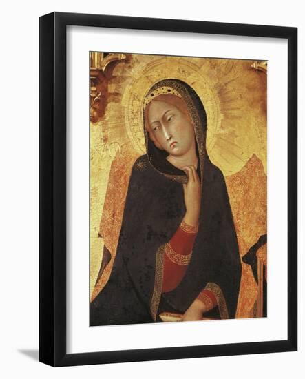 Figure of Mary, Detail of the Annunciation with St Ansano and St Massima, 1333-Simone Martini-Framed Giclee Print