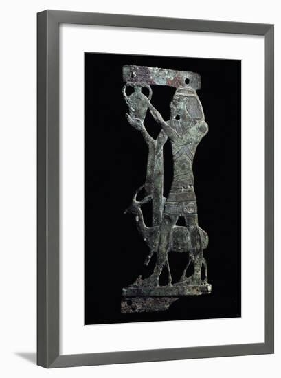 Figure of Tax, Syrian Prince Holding Up His Country's Tax, Bronze, New Kingdom-null-Framed Giclee Print