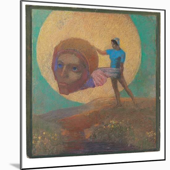 Figure Portant Une Tête Ailée (La Chute D'lcare), 1876 (Pastel on Paper Laid down on Board)-Odilon Redon-Mounted Giclee Print
