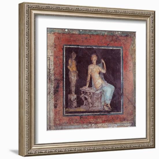 Figure Sitting Near an Herme, 25 A.D. Palazzo Massimo, Rome, Italy-null-Framed Art Print