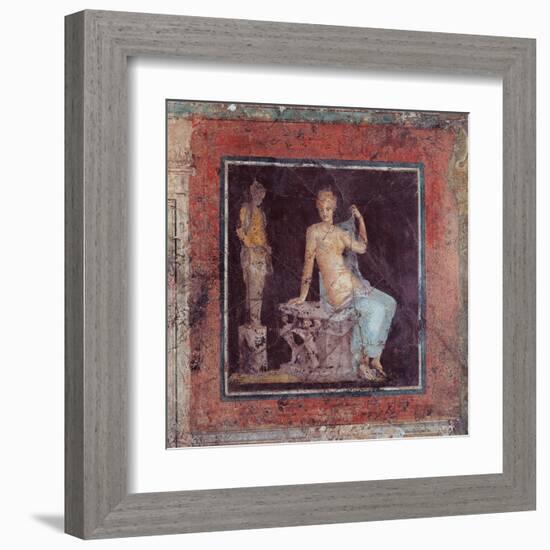 Figure Sitting Near an Herme, 25 A.D. Palazzo Massimo, Rome, Italy-null-Framed Art Print